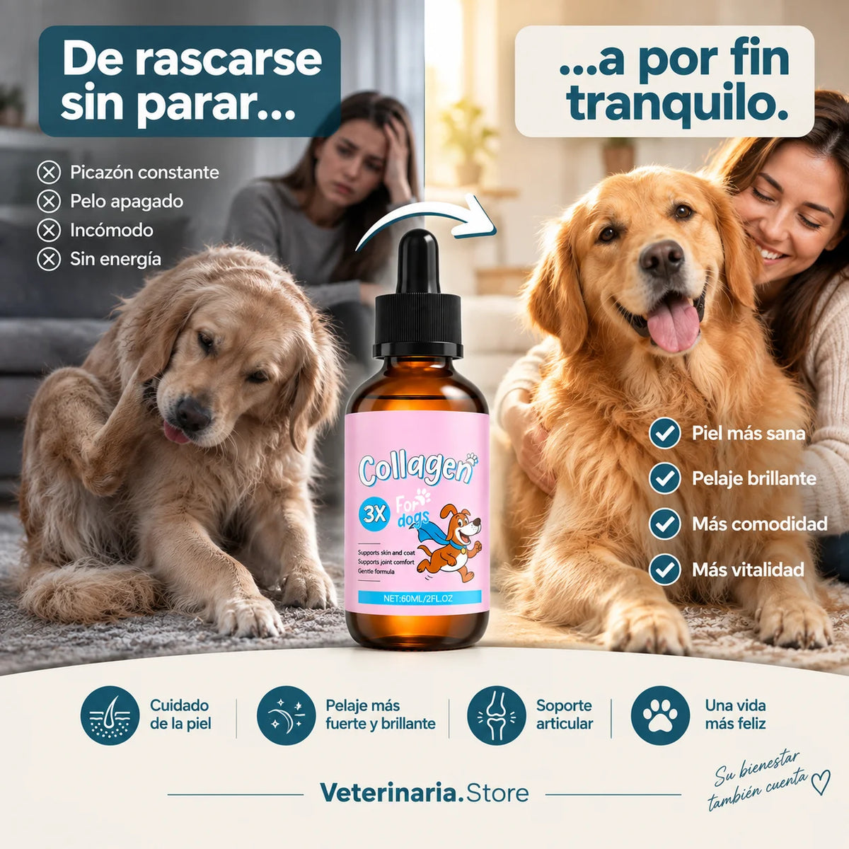 Triple Colágeno Líquido  Premium — Piel y Pelaje