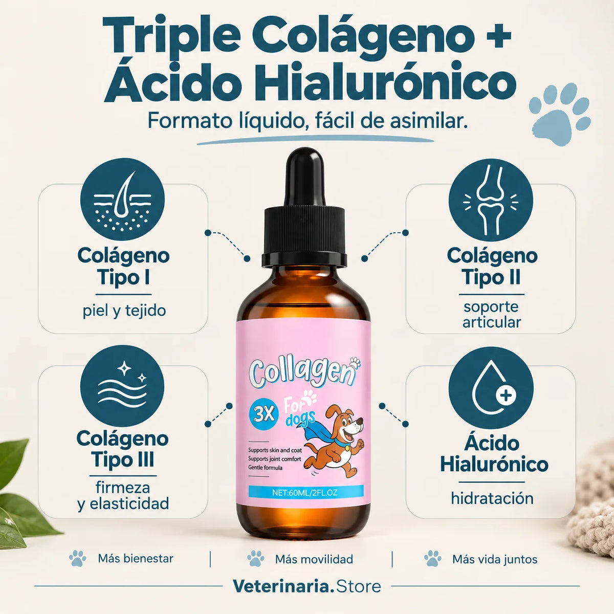 Triple Colágeno Líquido  Premium — Piel y Pelaje