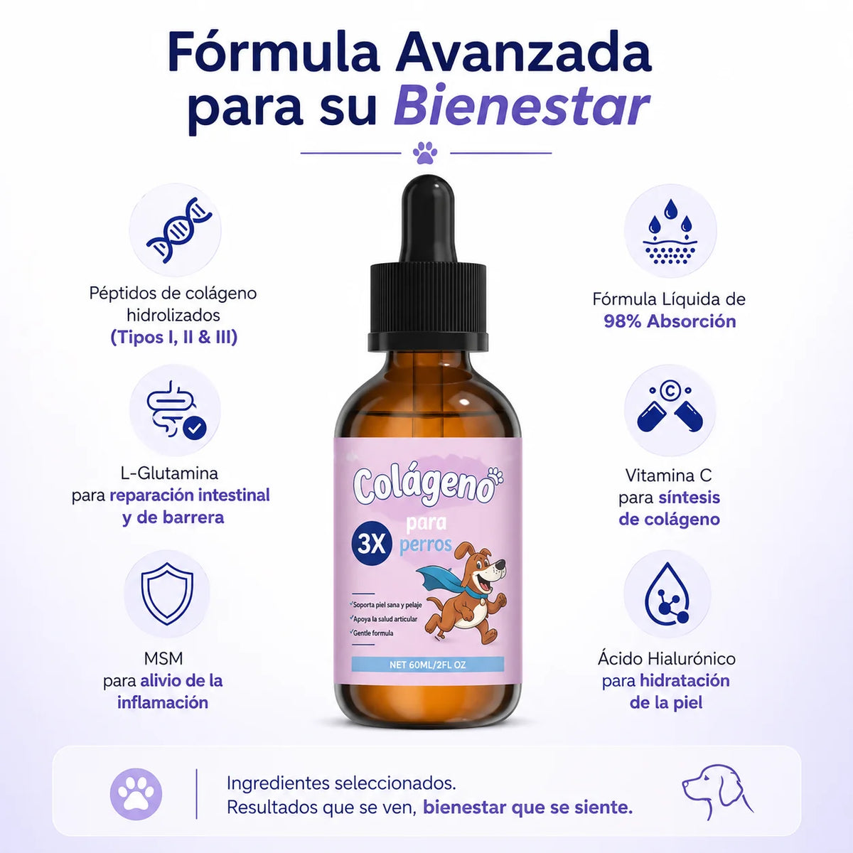 Colágeno Líquido para Articulaciones de Perros con Ácido Hialurónico
